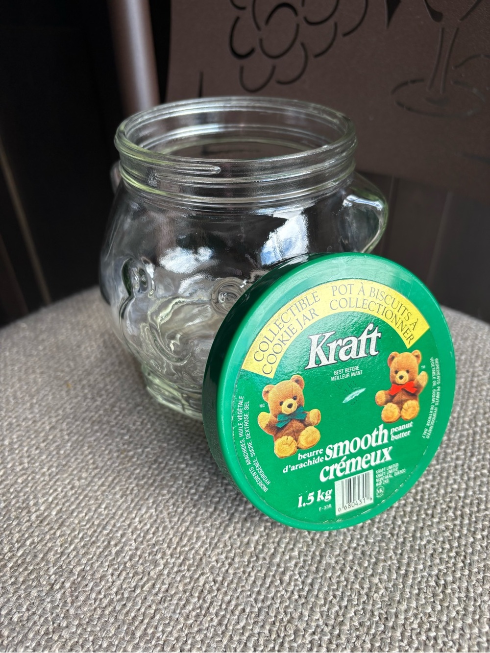 Vintage Kraft Teddy Bear Collectible Cookie Jar – 1.5 kg Peanut Butter Jar